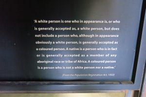 From Apartheid Museum, Coloured versus White in South Africa