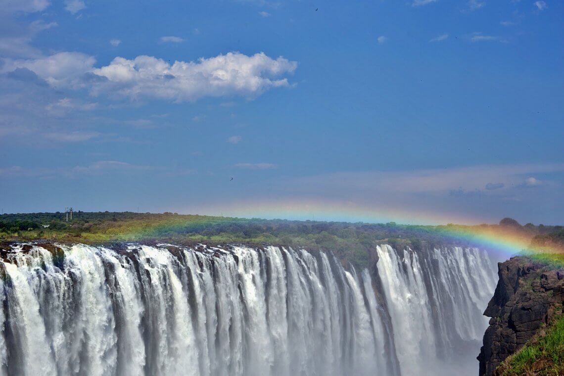 Rainbow over the falls, Zimbabwe