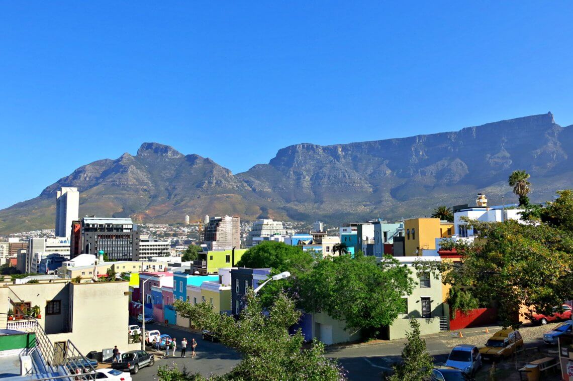 View of Table Mountain from Bo-Kaap